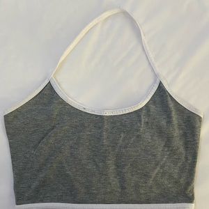 Grey halter crop top